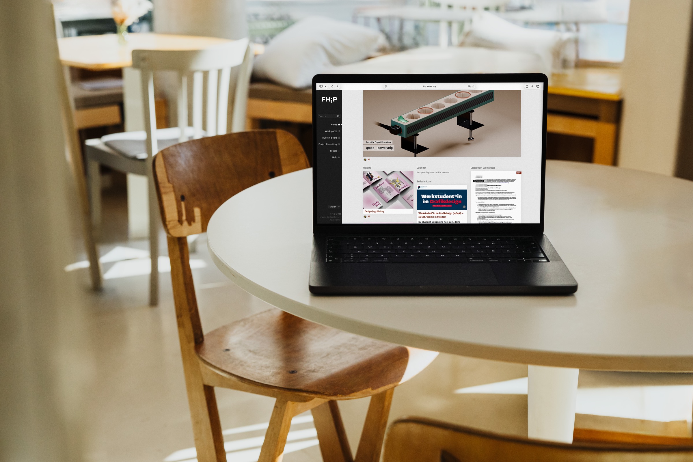 Incom-Interface auf einem Macbook